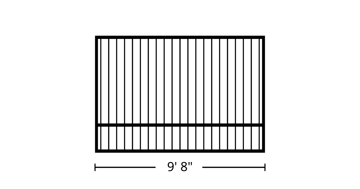 Fence | 9ft 8in Wide, Single Pickets | StandardGates™