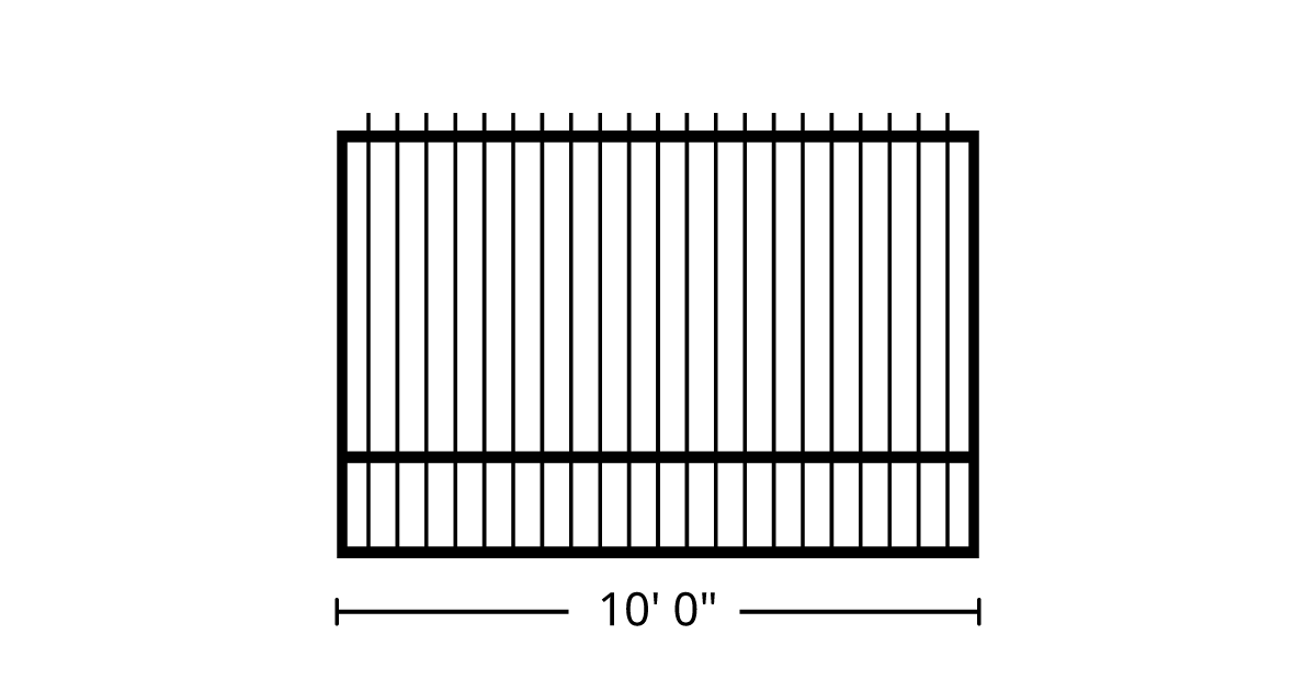 Fence | 10ft 0in Wide, Finials Style, Single Pickets | StandardGates™