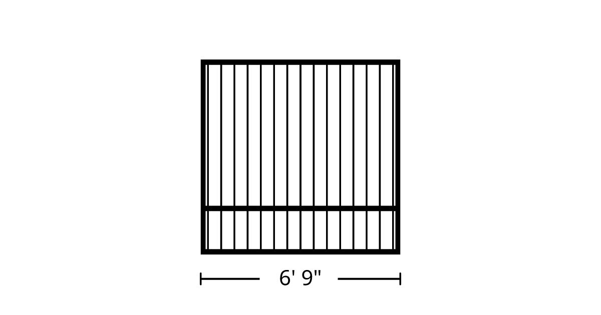 Fence | 6ft 9in Wide, Single Pickets | StandardGates™