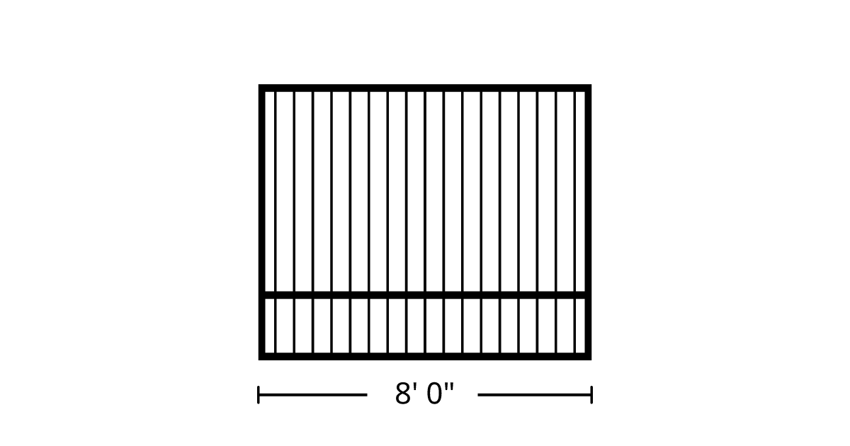Fence | 8ft 0in Wide, Single Pickets | StandardGates™