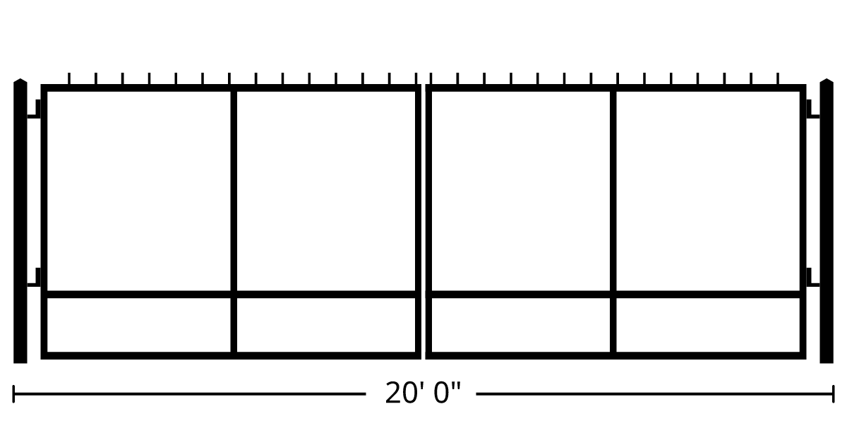 Gate | 20ft 0in Wide, Swing Kit, Dual Panels, Finials Style, DIY Wood ...