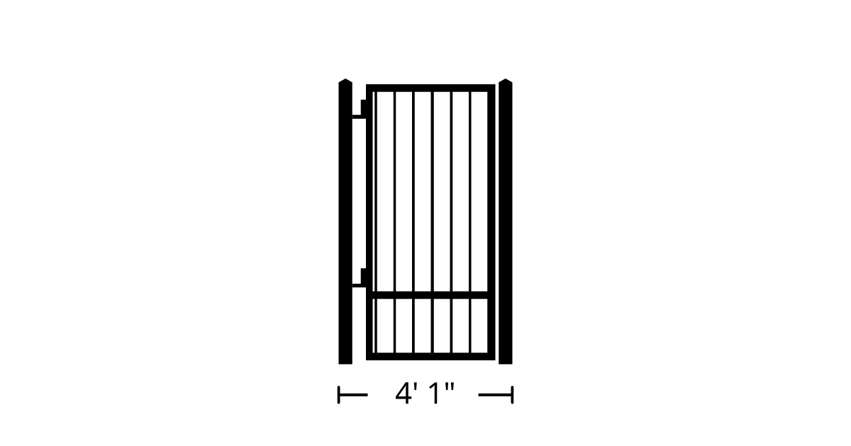 Gate | 4ft 1in Wide, Swing Kit, Solo Panel, Single Pickets, Manual ...