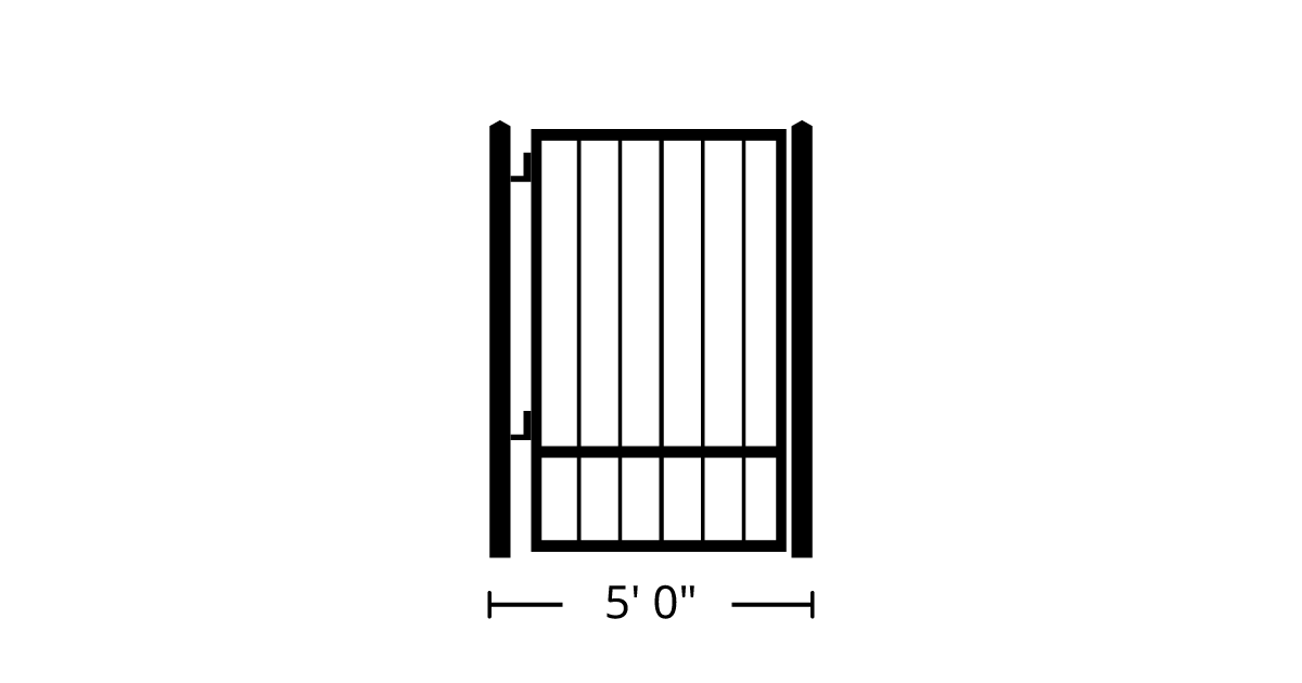 Gate | 5ft 0in Wide, Swing Kit, Solo Panel, Single Pickets, DIY ...