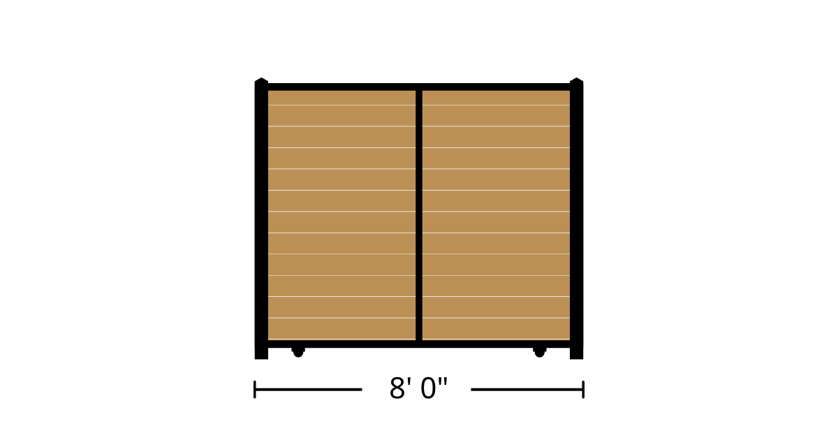 Gate | 8ft 0in Wide, Slide Kit, Solo Panel, Horizontal Ironwood ...